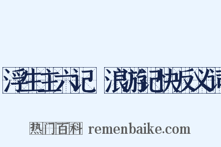 浮生主六记·浪游记快反义词是什么意思的图片